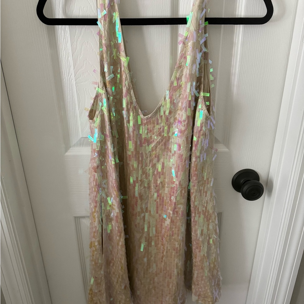 Free People Iridescent Sequin Mini Dress